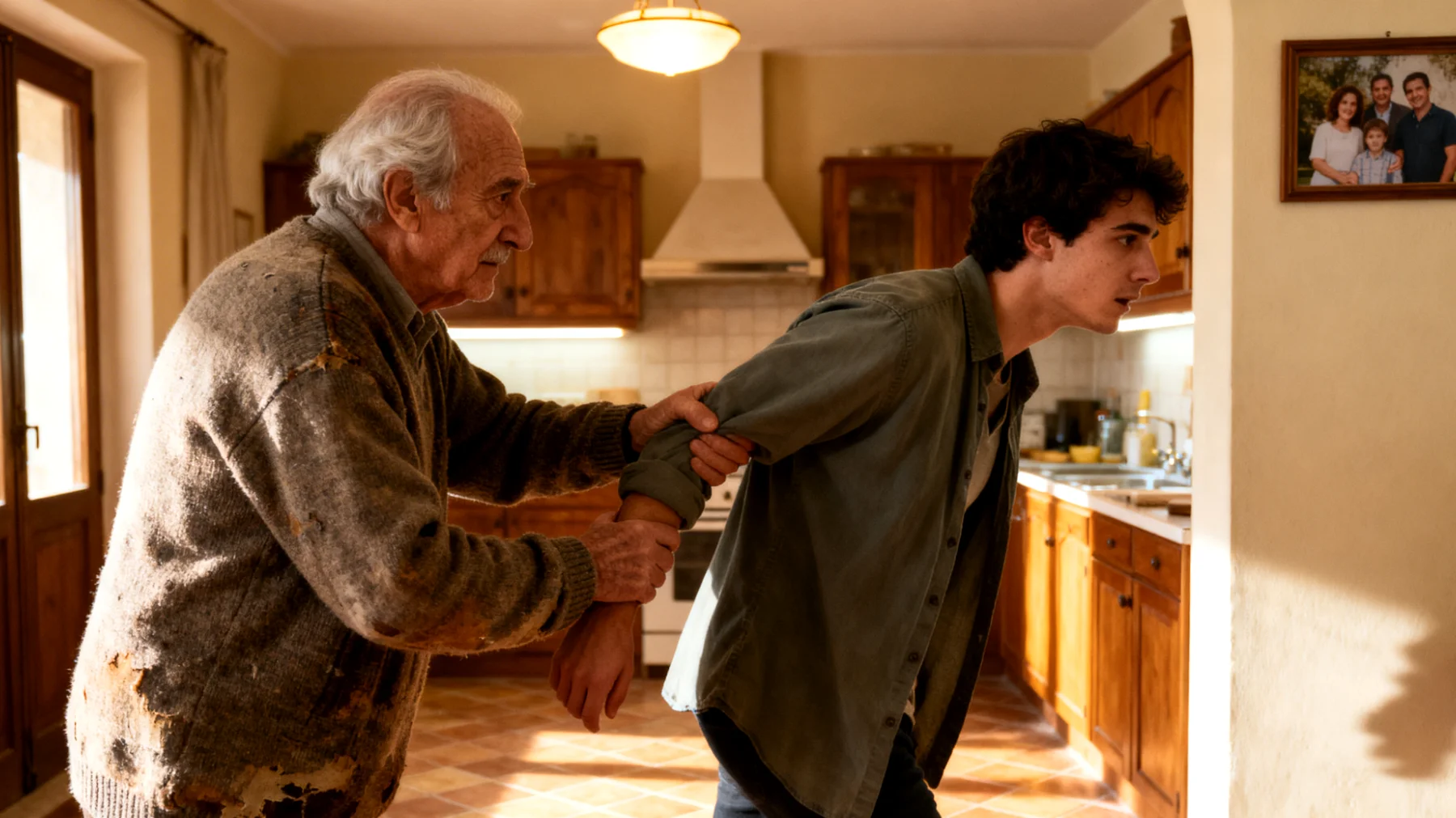 Il nonno fatica a lasciare che il nipote giovane adulto prenda decisioni autonome sulla propria vita, intervenendo costantemente per proteggerlo da errori e difficoltà, impedendogli di sviluppare fiducia in sé stesso e responsabilità personale."