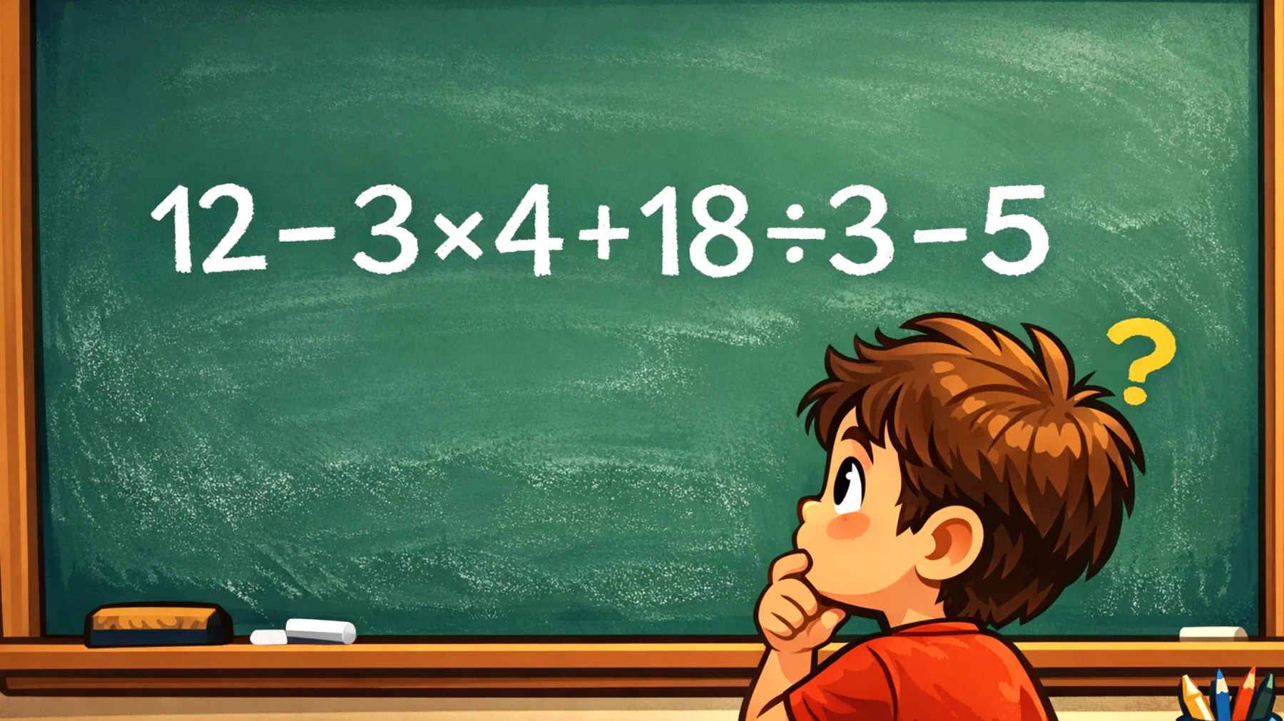 Quanto fa 12 - 3×4 + 18÷3 - 5? Solo il 10% delle persone non sbaglia, sfida la tua mente!"